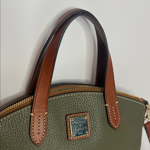 Dooney & Bourke NWOT Ruby Olive Pebbled & Brown Leather Two-Way Bag - Picture 3 of 12